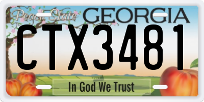 GA license plate CTX3481