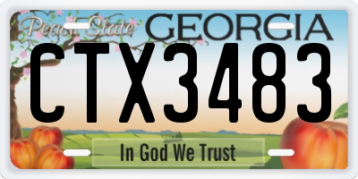 GA license plate CTX3483