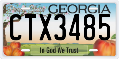 GA license plate CTX3485