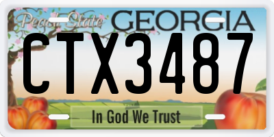 GA license plate CTX3487