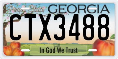 GA license plate CTX3488