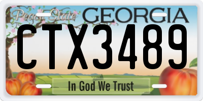 GA license plate CTX3489