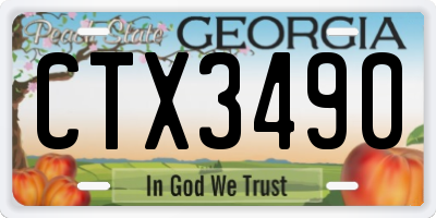 GA license plate CTX3490
