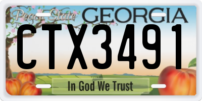 GA license plate CTX3491
