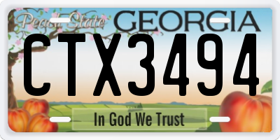 GA license plate CTX3494