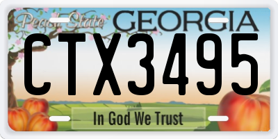 GA license plate CTX3495