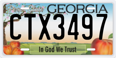 GA license plate CTX3497