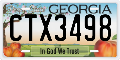 GA license plate CTX3498