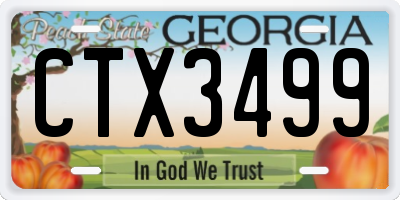 GA license plate CTX3499