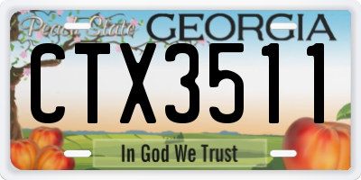 GA license plate CTX3511