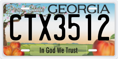 GA license plate CTX3512