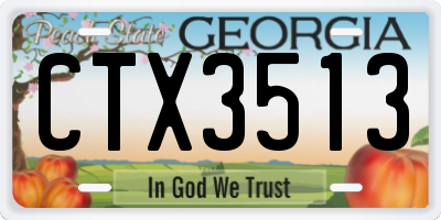 GA license plate CTX3513