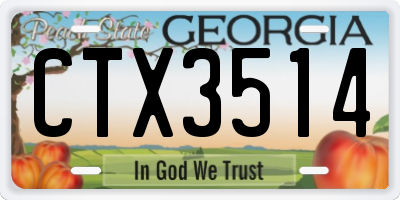 GA license plate CTX3514