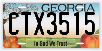 GA license plate CTX3515