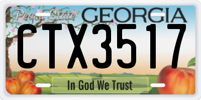 GA license plate CTX3517
