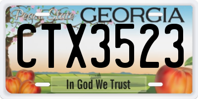 GA license plate CTX3523