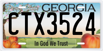 GA license plate CTX3524