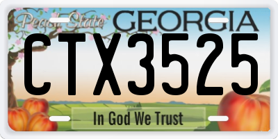 GA license plate CTX3525