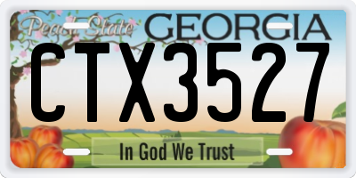 GA license plate CTX3527