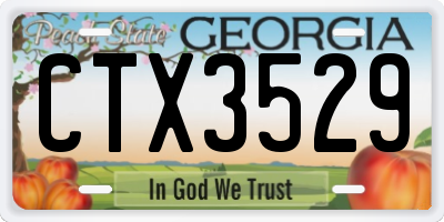GA license plate CTX3529