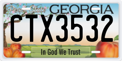 GA license plate CTX3532