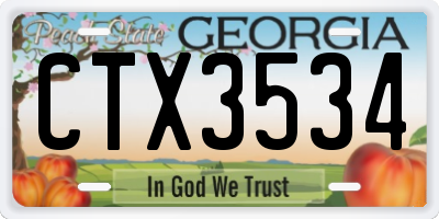 GA license plate CTX3534