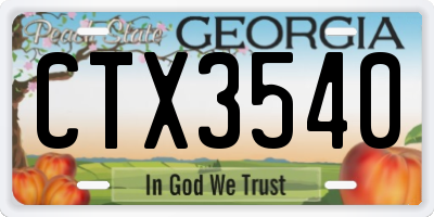GA license plate CTX3540