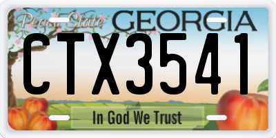 GA license plate CTX3541