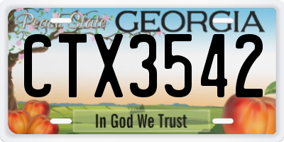 GA license plate CTX3542