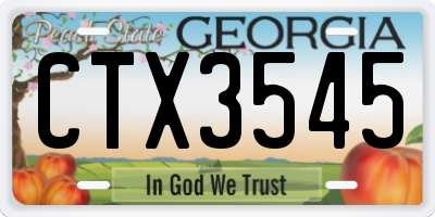 GA license plate CTX3545