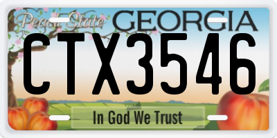GA license plate CTX3546