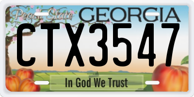 GA license plate CTX3547