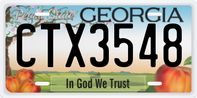 GA license plate CTX3548