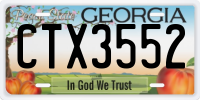 GA license plate CTX3552