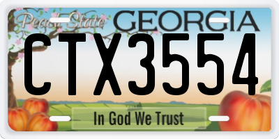 GA license plate CTX3554