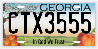 GA license plate CTX3555