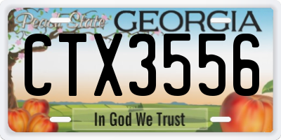GA license plate CTX3556