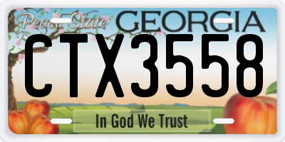 GA license plate CTX3558