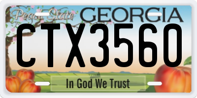 GA license plate CTX3560