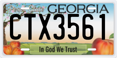 GA license plate CTX3561
