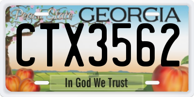 GA license plate CTX3562