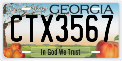 GA license plate CTX3567