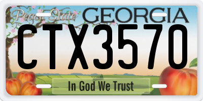 GA license plate CTX3570