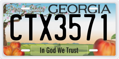 GA license plate CTX3571
