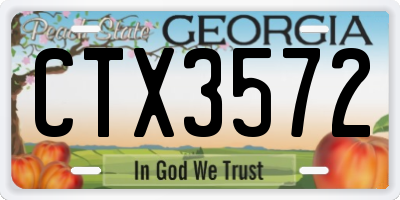 GA license plate CTX3572