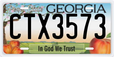 GA license plate CTX3573