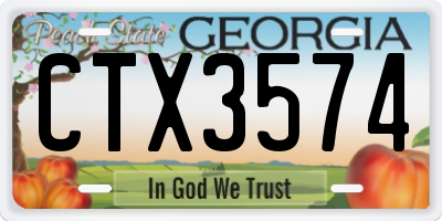 GA license plate CTX3574
