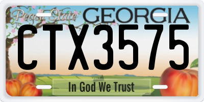 GA license plate CTX3575