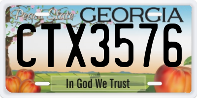 GA license plate CTX3576