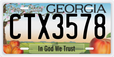GA license plate CTX3578